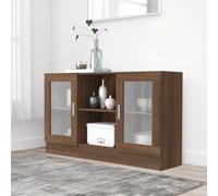 (brown oak) vidaXL Vitrine Cabinet Sideboard Storage Organiser Cupboard Engineered Wood