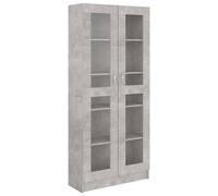 vidaXL Vitrine Cabinet Furniture Book Rack Stand Bookshelf Storage Rack Bookcase Office File Cabinet Sideboard Highboard Concrete Grey Chipboard