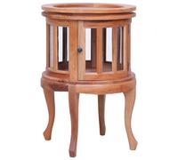 vidaXL Solid Mahogany Wood Vitrine Cabinet Glass Display Cabinet Side Table