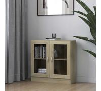 vidaXL Vitrine Cabinet Sonoma Oak Chipboard Storage Rack Bookcase Sideboard