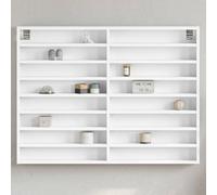 vidaXL Vitrine Cabinet, Wall Mounted Cabinet for Displaying, Floating Cabinet for Living Room, Modern Style, White Engineered Wood