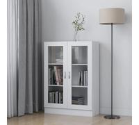 Vidaxl Vitrine Cabinet White 82.5X30.5X115 Cm Engineered Wood