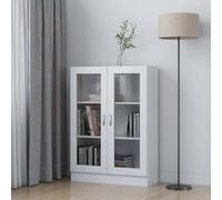 vidaXL Vitrine Cabinet White 82.5x30.5x115 cm Engineered Wood UK HOT