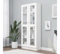 Vidaxl Vitrine Cabinet White 82.5X30.5X185 Cm Engineered Wood