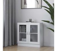 Vidaxl Vitrine Cabinet White 82.5X30.5X80 Cm Engineered Wood