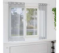 vidaXL Voile Curtain 2 pcs Dark Grey 175 x 140 cm Polyester