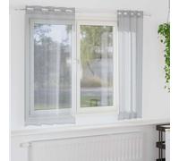 vidaXL Voile Curtain 2 pcs Dark Grey 175 x 140 cm Polyester