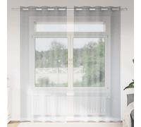 vidaXL Voile Curtain 2 pcs Dark Grey 245 x 140 cm Polyester