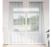 vidaXL Voile Curtain 2 pcs Dark Grey 245 x 140 cm Polyester