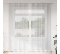 vidaXL Voile Curtain 2 pcs Light Grey 245 x 140 cm Polyester
