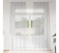 vidaXL Voile Curtain 2 pcs Light Grey 260 x 140 cm Polyester