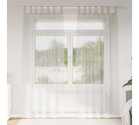 vidaXL Voile Curtain with Curtains 2 pcs Cream 225 x 140 cm Polyester