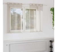 vidaXL Voile Curtain with Curtains 2 pcs Sand 140 x 140 cm Polyester