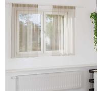 vidaXL Voile Curtain with Curtains 2 pcs Sand 140 x 140 cm Polyester