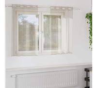 vidaXL Voile Curtain with Curtains 2 pcs Sand 140 x 140 cm Polyester