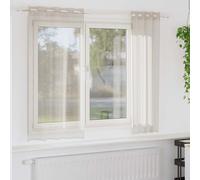 vidaXL Voile Curtain with Curtains 2 pcs Sand 175 x 140 cm Polyester