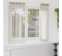 vidaXL Voile Curtain with Curtains 2 pcs Sand 175 x 140 cm Polyester
