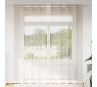 vidaXL Voile Curtain with Curtains 2 pcs Sand 225 x 140 cm Polyester