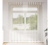 vidaXL Voile Curtain with Curtains 2 pcs Sand 245 x 140 cm Polyester