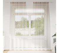 vidaXL Voile Curtain with Curtains 2 pcs Sand 245 x 140 cm Polyester