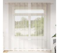 vidaXL Voile Curtain with Curtains 2 pcs Sand 260 x 140 cm Polyester