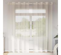 Voile Curtains Cream 100% Polyester 140x245 cm Sheer Eyelet Panels 2pcs Washable