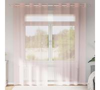 Voile Curtains Light Pink 140x225 cm 2pcs 100% Polyester Eyelet Sheer Grommet UK