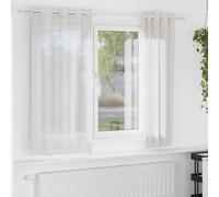 vidaXL Voile Curtains with Grommets 2 pcs White