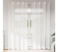 Voile Curtains 2pc White 140x245cm 100% Polyester Sheer with Metal Grommets Set