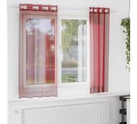 vidaXL Voile Curtains with Grommets 2 pcs Wine Red