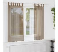 vidaXL Voile Curtains with Loops 2 pcs Light Brown 140x140 cm