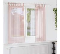 vidaXL Voile Curtains with Loops 2 pcs Light Pink 140x175 cm