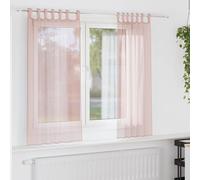 vidaXL Voile Curtains with Loops 2 pcs Light Pink 140x175 cm