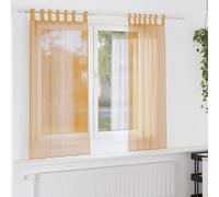 vidaXL Voile Curtains with Loops 2 pcs Orange 140x175 cm