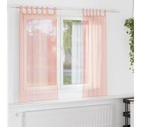 vidaXL Voile Curtains with Loops 2 pcs Pink 140x140 cm