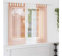 Voile Curtains 2pc Terracotta 140x140cm 100% Polyester Sheer Eyelet Grommet Pair