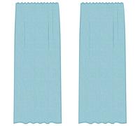 Voile Curtain 140x225 cm Turquoise Sheer 100% Polyester Eyelet Grommet Panel Set