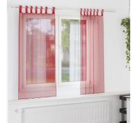 vidaXL Voile Curtains with Loops 2 pcs Wine Red 140x140 cm