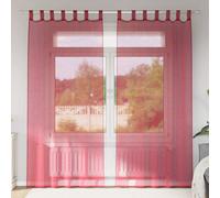 vidaXL Voile Curtains with Loops 2 pcs Wine Red 140x225 cm