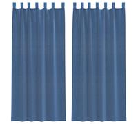vidaXL Voile Curtains with Loops, Pack of 2, Royal Blue, 140 x 225 cm, Curtain, Transparent Curtain, Window Voile, Window Decoration