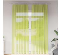 vidaXL Voile Curtains with Rod Pockets 2 pcs Apple Green