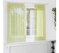 vidaXL Voile Curtains with Rod Pockets 2 pcs Apple Green