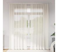 vidaXL Voile Curtains with Rod Pockets 2 pcs Cream