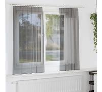 vidaXL Voile Curtains with Rod Pockets 2 pcs Dark Grey
