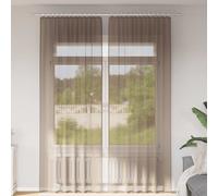 vidaXL Voile Curtains with Rod Pockets 2 pcs Light Brown