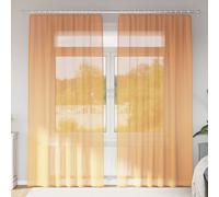 vidaXL Voile Curtains with Rod Pockets 2 pcs Orange