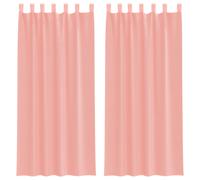 Voile Curtain Panel Pink 140x225cm 100% Polyester Sheer Eyelet Grommet 2pcs