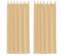 vidaXL Voile Curtains with Rod Pockets 2 pcs Sand net curtain sheer curtain