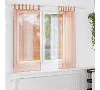 vidaXL Voile Curtains with Rod Pockets 2 pcs Terracotta