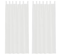 vidaXL Voile Curtains with Rod Pockets 2 pcs White net curtain sheer curtain